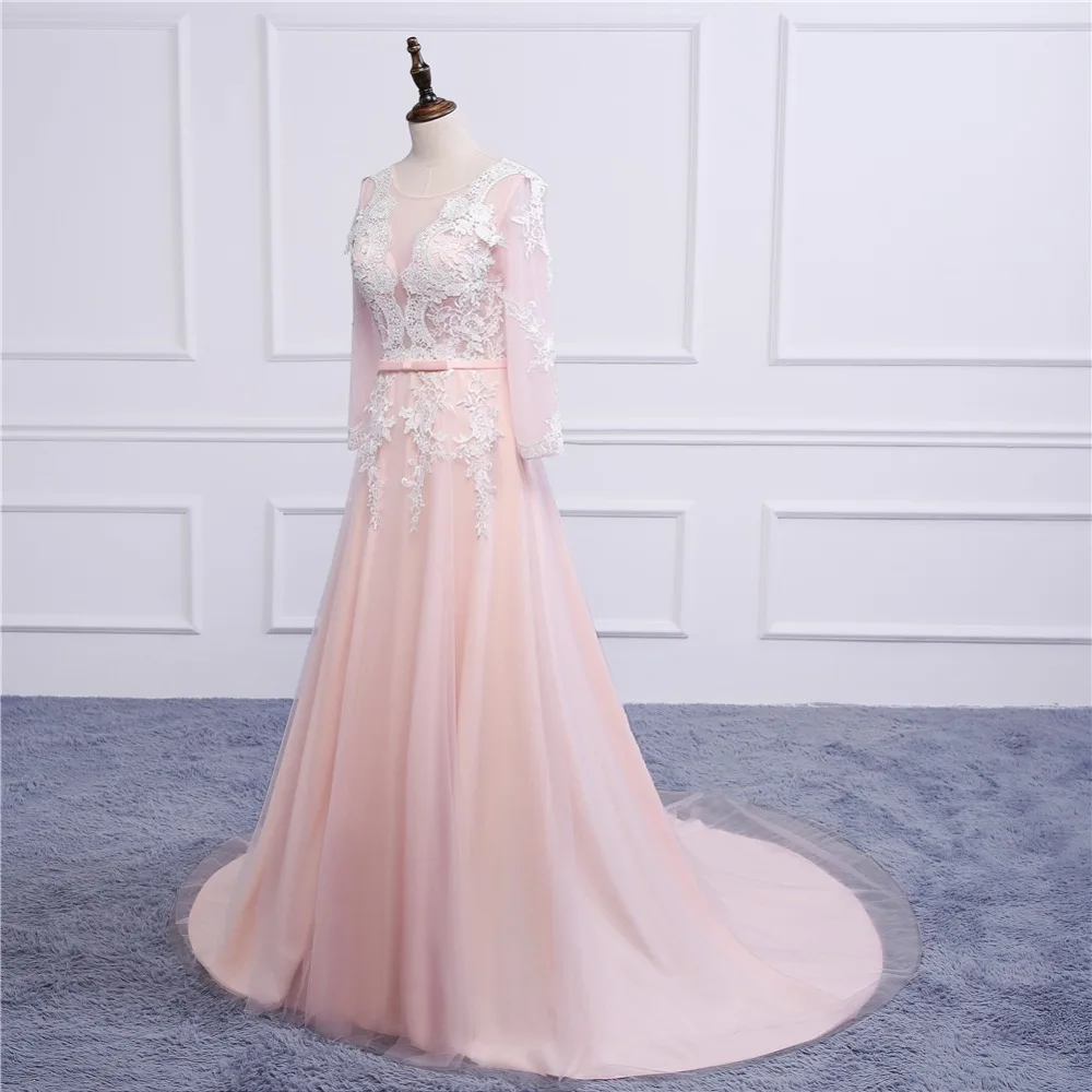 Ruthshen вечерние платья с длинным рукавом 2020 элегантные кружевные аппликации