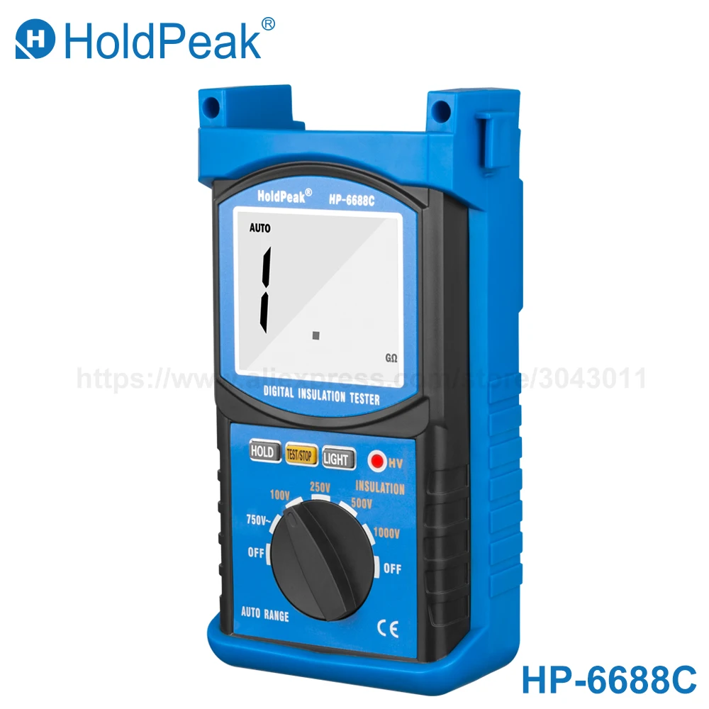 HoldPeak 6688C цифровой тестер сопротивления изоляции Meters100/250/500/1000V мегометр мегомметр