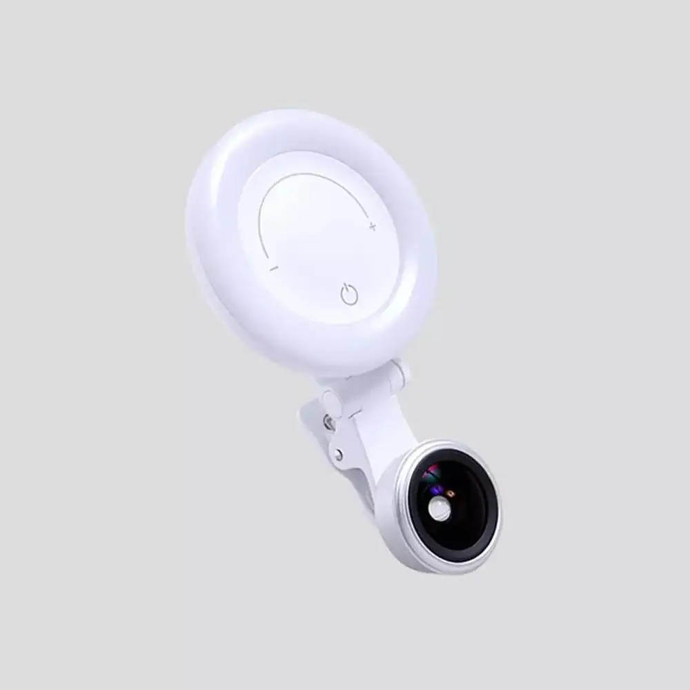 Xiaomi Wicue beauty Shot 120 ° супер широкоугольное кольцо осветительный светодиодный объектив для селфи многосекционный затемняющий долгий срок службы батареи для девочек - Color: White