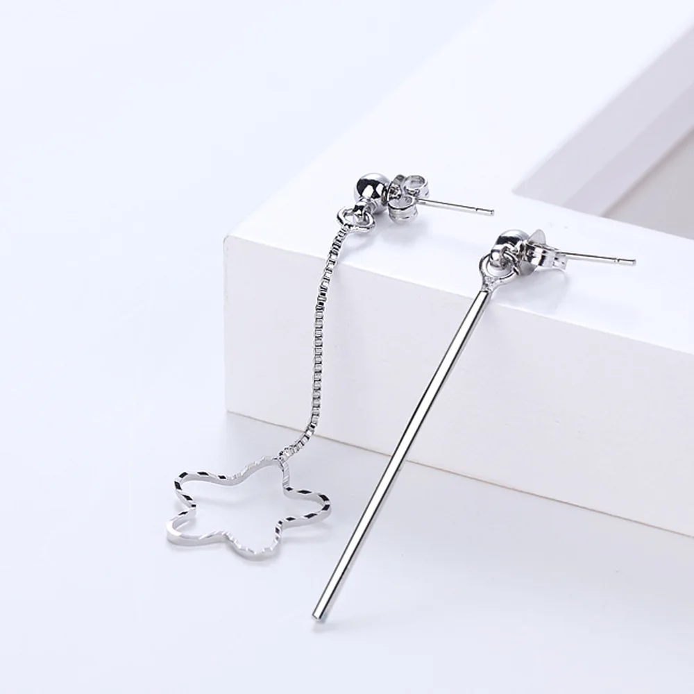 2021 модные белые золотые серьги асимметричные в форме звезды Длинные