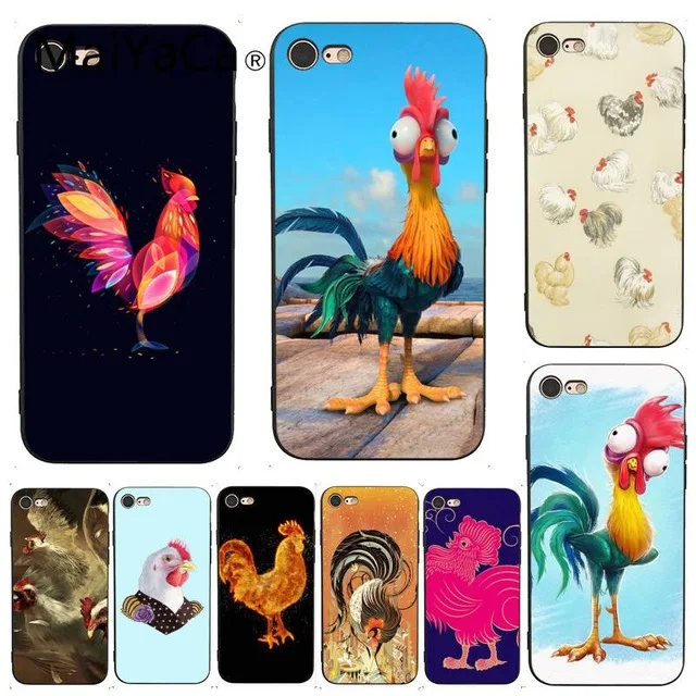 MaiYaCa Курица Петух сделай сам для iPhone 4 5S 6S 7 8 Plus X XR XS MAX Samsung черный мягкий чехол