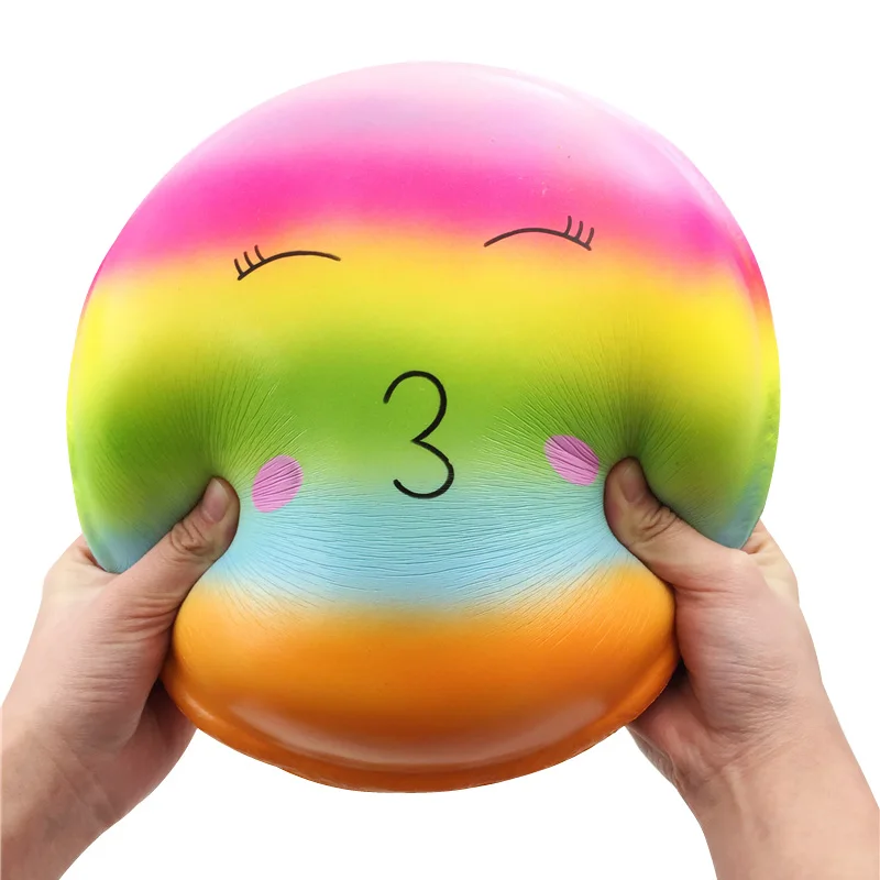 Распродажа с фабрики PU Jumbo Rainbow Squishies медленно поднимающийся ароматизированный