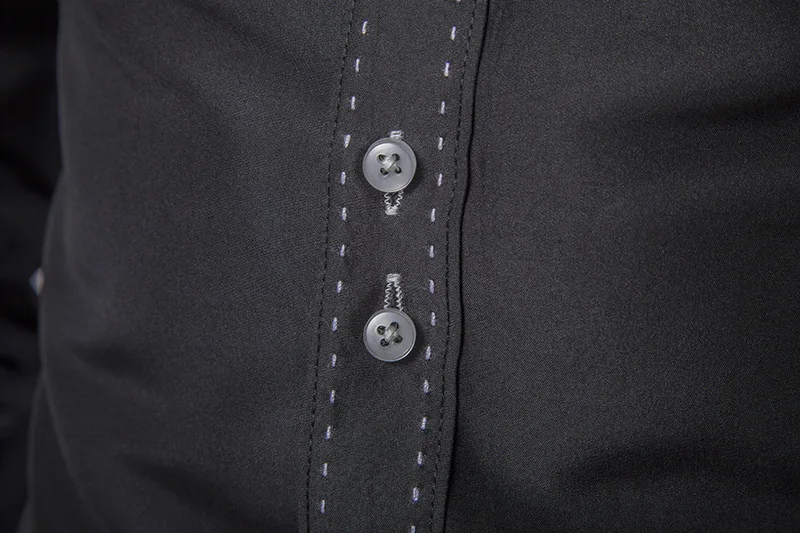 LANBAOSI Новая осень Для мужчин Рубашка Тонкий Встроенная Цвет блок футболки с