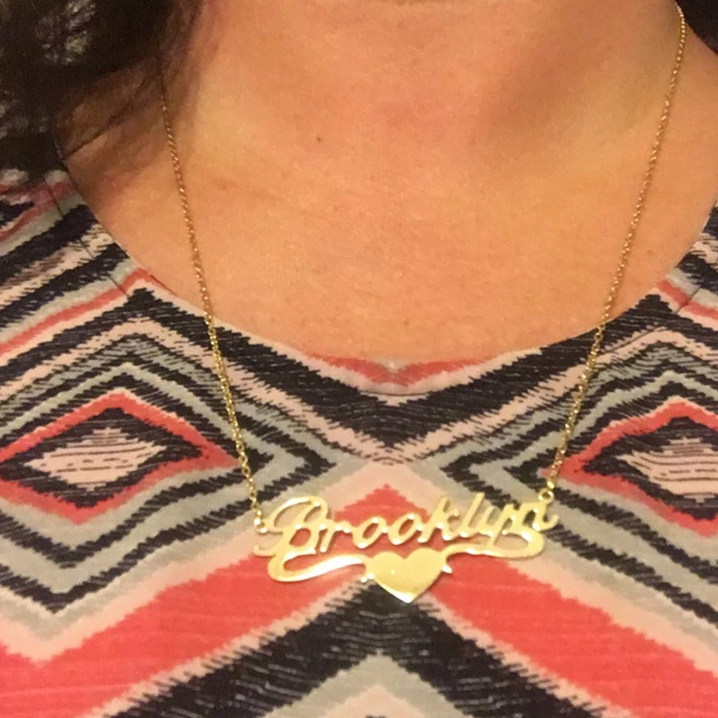 Заказное ожерелье в форме сердца именное именная табличка для женщин ювелирные