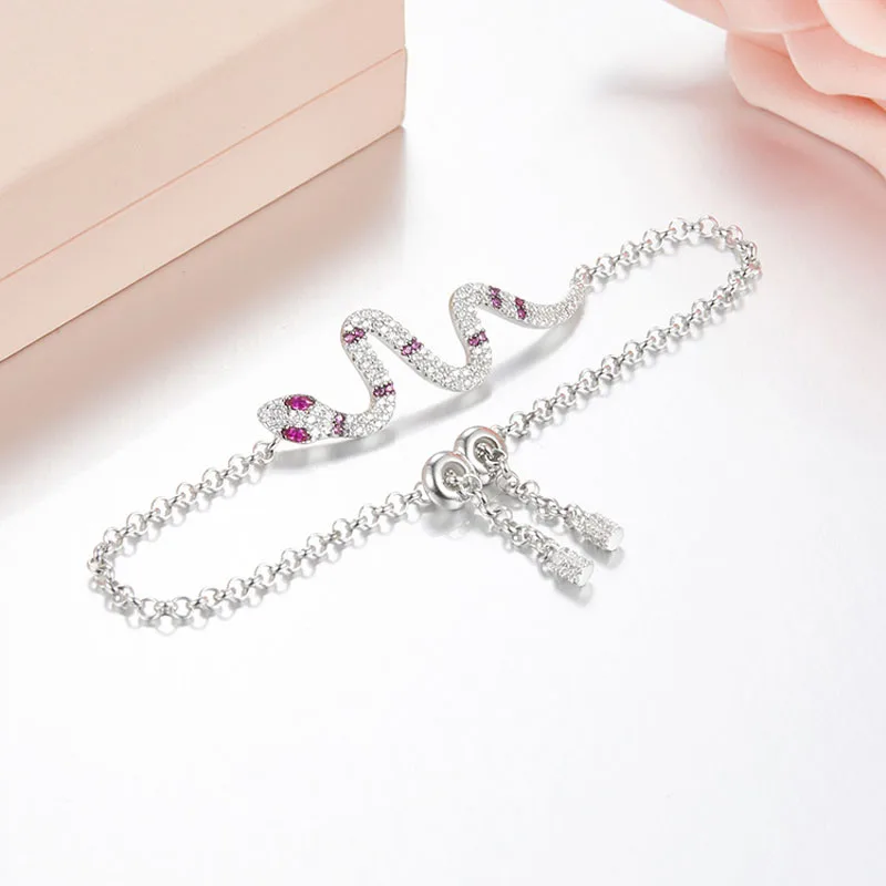 Женский браслет змейка SLJELY ювелирное изделие из стерлингового серебра 925 пробы с