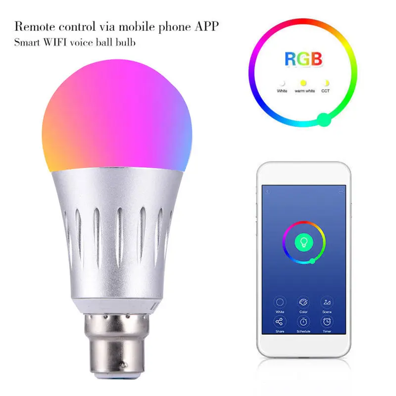 1pc RGB APP Control WiFi Smart LED Light Bulb 7W 14 Lamp Dimmable Car Home Motorcycle Decorative |