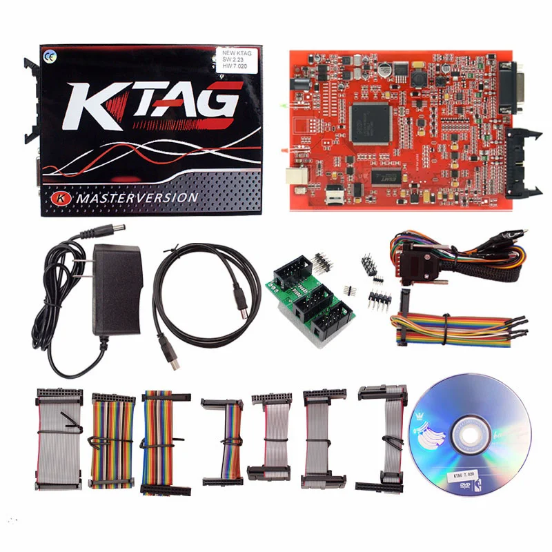 Онлайн V2.47 ЕС красный Kess V5.017 OBD2 менеджер Тюнинг Комплект KTAG V7.020 4 светодиодный V2 5