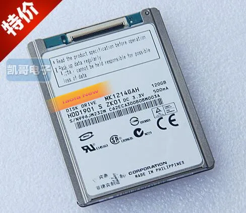 

NEW 1.8" CE/ZIF 120GB HDD MK1214GAH FOR notebook D430 2710P TZ17 TZ37 Latpop u110 k12 REPLACE MK1011GAH