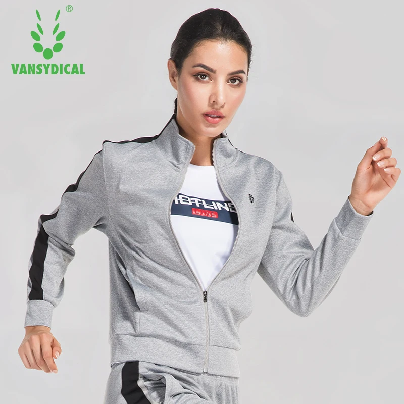 Женский спортивный костюм Vansydical дышащие куртки на молнии с воротником стойкой