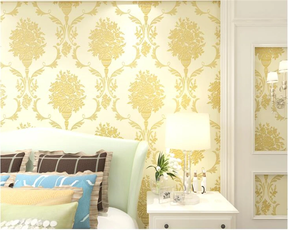 beibehang American nonwoven wall paper 3D restaurant TV European pastoral flowers vertical AB version of the 3d wallpaper behang |