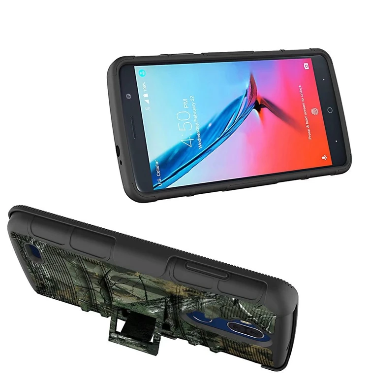 Новинка для zte Z986U/Blade Max 3 6," чехол Гибридный сверхмощный 3 в 1 военный Камуфляжный жесткий противоударный чехол с зажимом для ремня чехол-подставка
