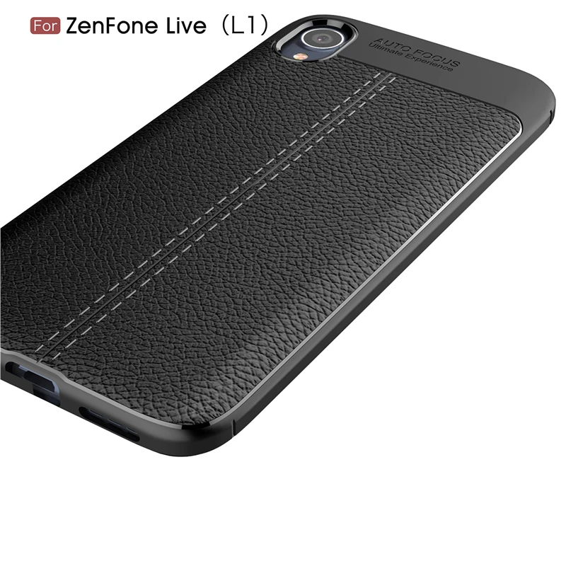 Силиконовый чехол Litchi для Asus Zenfone Live (L1) ZA550KL (5 5 дюйма) кожаный из ТПУ | Мобильные