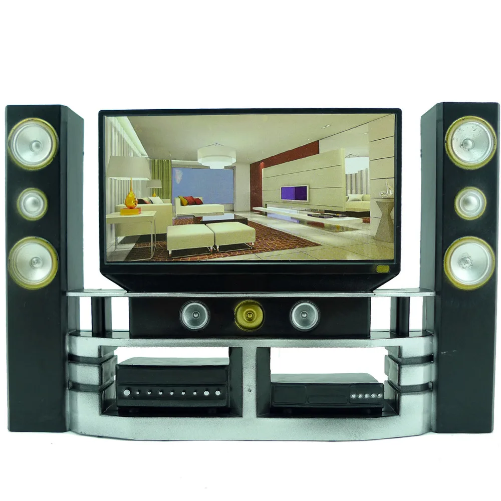Мини мебель Hi Fi 1:6 для шкафа под ТВ семейный театр комплект спальня кукольного