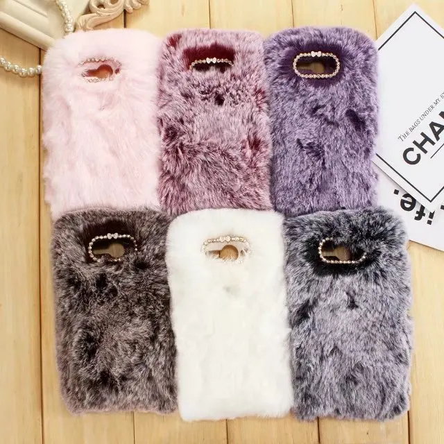 Модный теплый Пушистый Плюшевый чехол с кроличьим мехом для телефона Sony Xperia XZ2