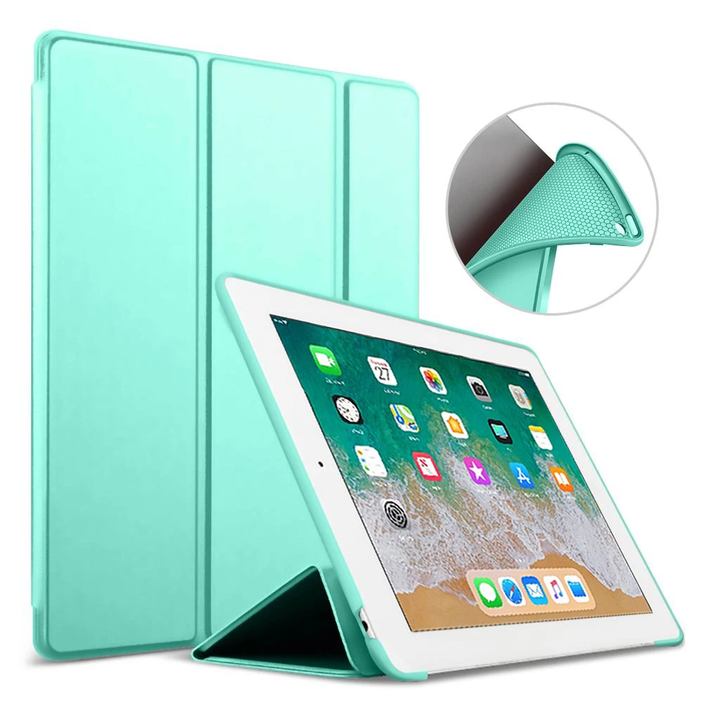Мягкий силиконовый чехол на заднюю панель для Apple iPad 9,7 Air 1 2 5 6 5th 6th Generation Smart Sleep Awake кожаный чехол Funda Coque