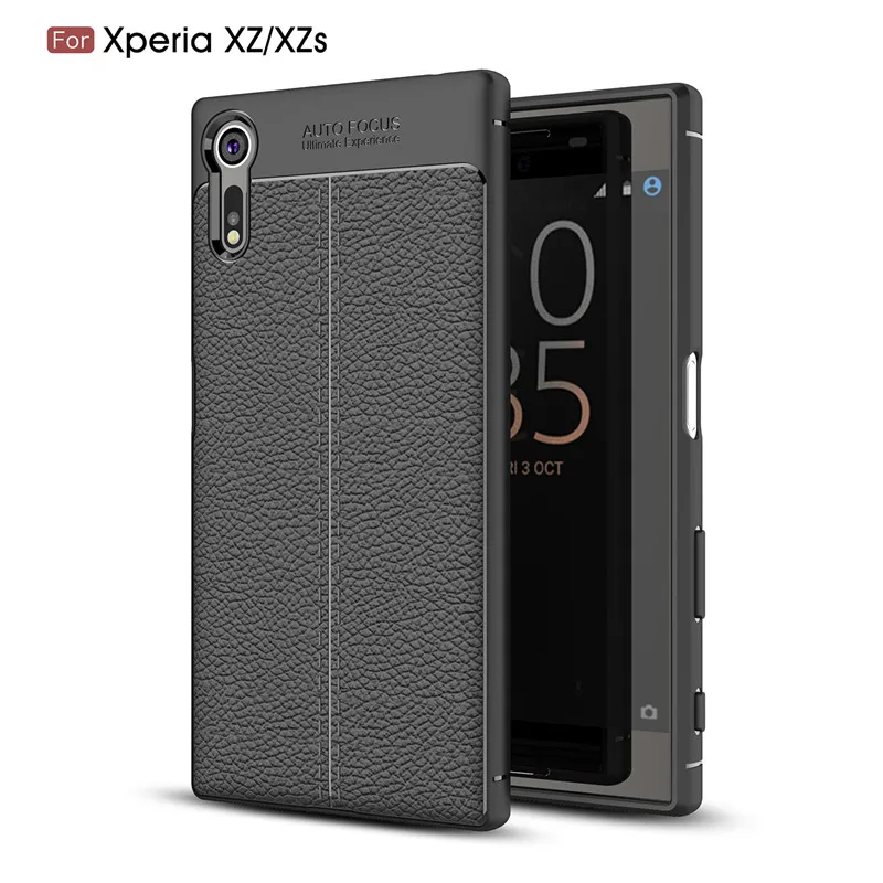 ZEALLION для sony Xperia XZ XA1 XA2 Ultra XZ1 XZ2 Compact L2 зернистый ТПУ Мягкий Силиконовый противоударный чехол-накладка - Цвет: Black