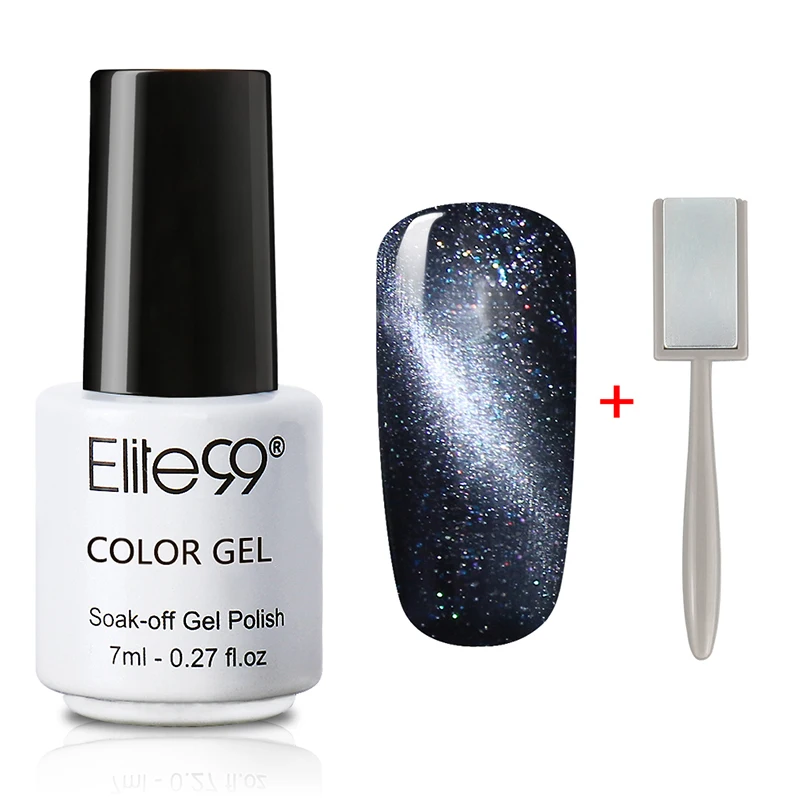 6594 With Magnet Elite99 кошачий глаз Gelpolish выдерживает с отличительные знаки ногтей маникюр искусство длительный гель лак с наклейкой выбрать цвет 1 с 1 магнит - Цвет: 6594 With Magnet