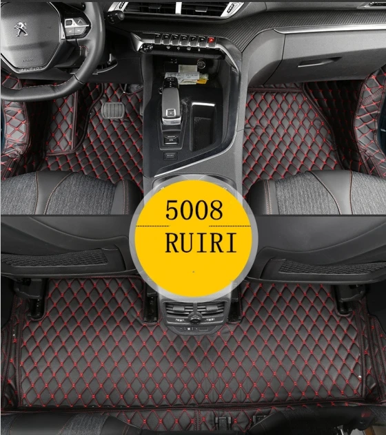 Хорошее качество! Пользовательские автомобильные коврики для peugeot 5008 5 мест- водонепроницаемые ковры для peugeot 5008