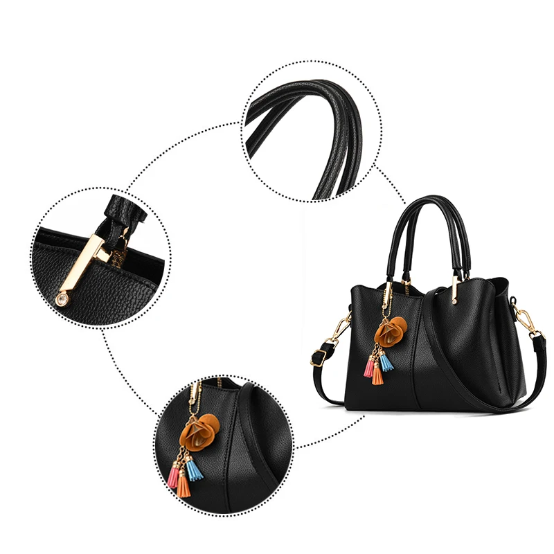 Alandtus Shoulder Bags For Women Crossbody Messenger Leather Tote Ladies Handbags Bolsa Feminina Sac A Main | Багаж и сумки
