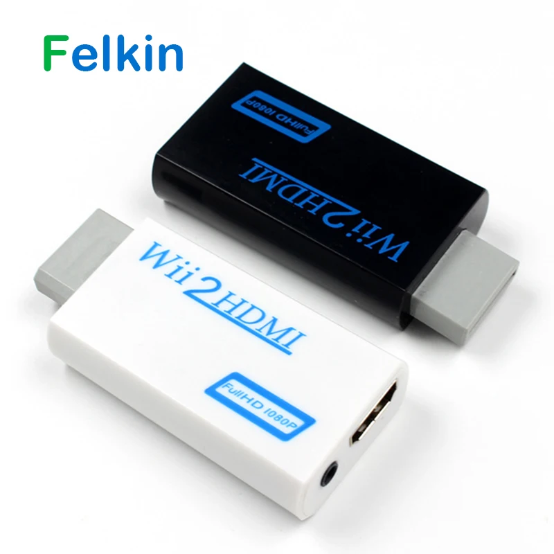 Felkin for Wii to HDMI Converter Adapter Wii to HDMI Wii2HDMI Converter with 3.5mm Audio Cable FullHD 1080P for HDTV Projector