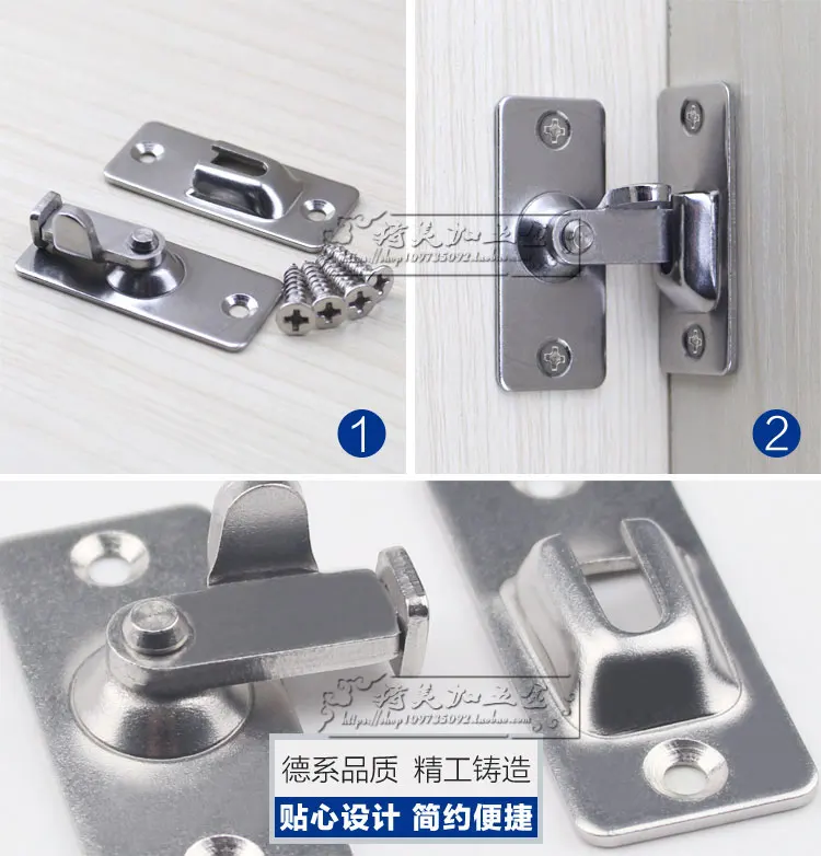 Stainless steel 90 degree Right angle buckle/hook lock/bolt For sliding door Mini but strong Surface mounting Hardware Locks |