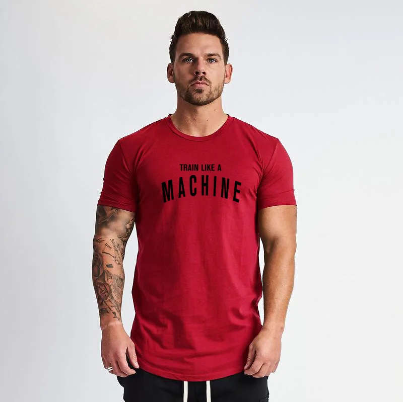 Мужская футболка с коротким рукавом Muscleguys Повседневная из хлопка для фитнеса