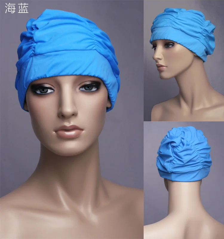 Ladies Womens Swimming Hat Swim Bathing Turban Elasticated woman Long Hair Large Comfortable Caps | Спорт и развлечения