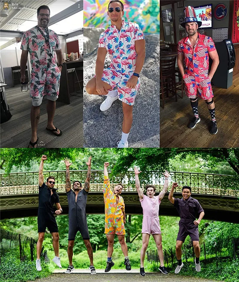 Men 3D Graphic One Piece Romper Men Casual Zipper Short Sleeve Summer Jumpsuit With Pocket Leopard Print Summer Beach Set