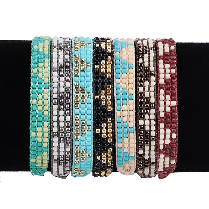 Женский геометрический браслет с бусинами Миюки | Украшения и аксессуары