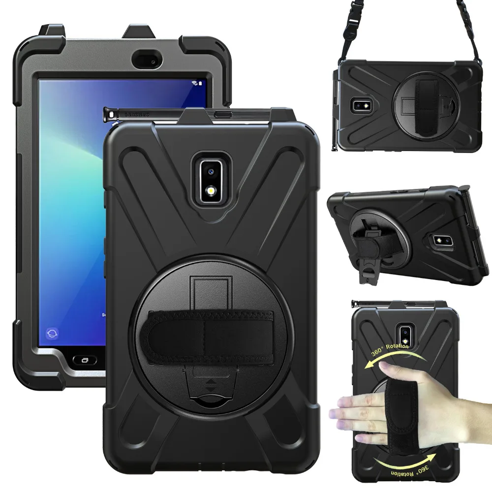 Чехол для samsung Galaxy Tab Active 2 SM-T395 SM-T390, поворотный на 360 градусов ремешок/подставка+ плечевой ремень защита от падения
