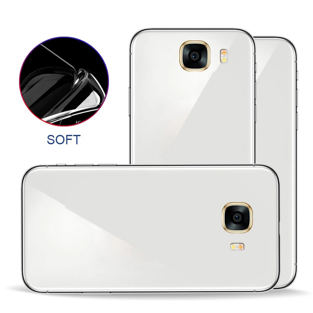 Полноразмерный защитный чехол для Samsung Galaxy C7pro прозрачный индивидуальный мягкий