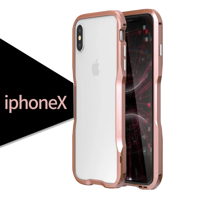 Металлический бампер для iPhone X чехол 10 алюминиевая рамка роскошный корпус противоударный чехол для телефона s для iPhone XS MAX XR жесткий чехол Аксессуары - Цвет: rose