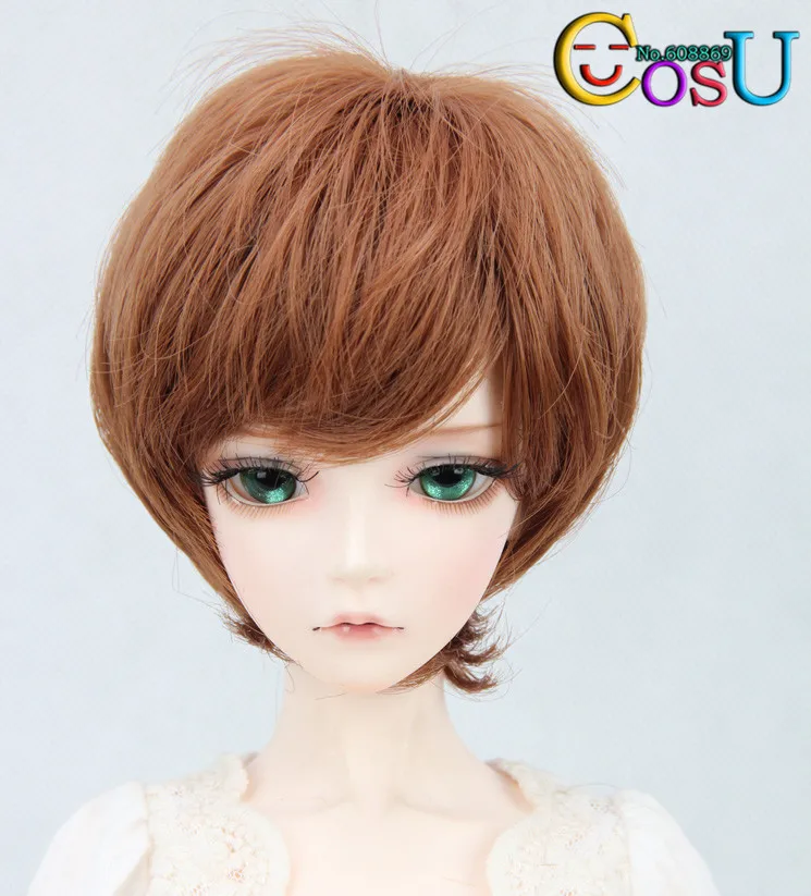 Горячая распродажа 1/3 1/4 1 / 6 Dollfie куклы BJD SD парик коричневый короткие волосы