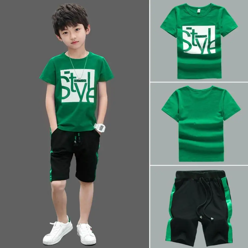 Летняя одежда 2020 Модный стильный комплект одежды с надписью для мальчиков