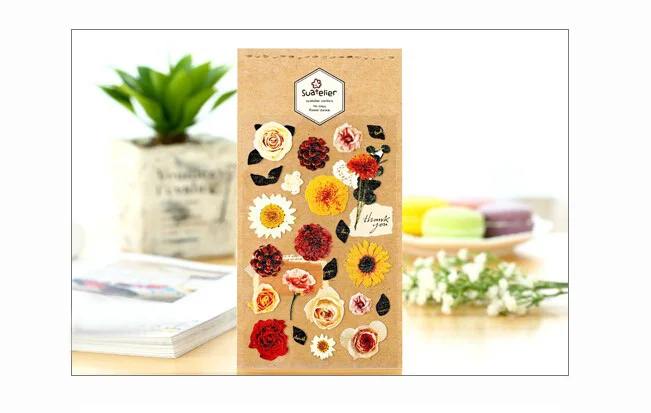 1 лист корейский Винтаж хлопчатобумажной ткани цветы канцелярские дневник