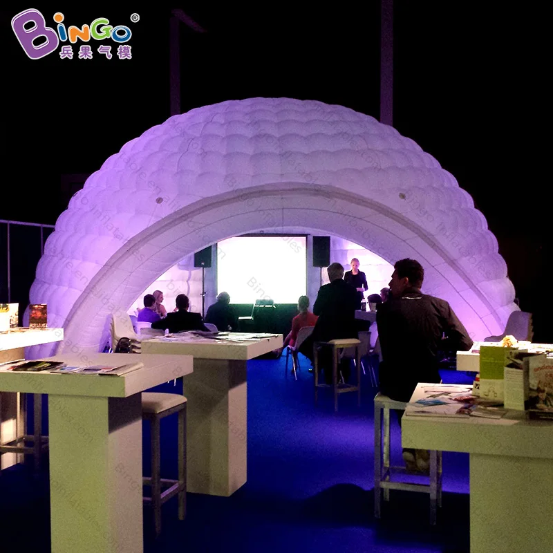 8x7x5 метров Надувное освещение igloo/надувная купольная палатка для снега/надувная
