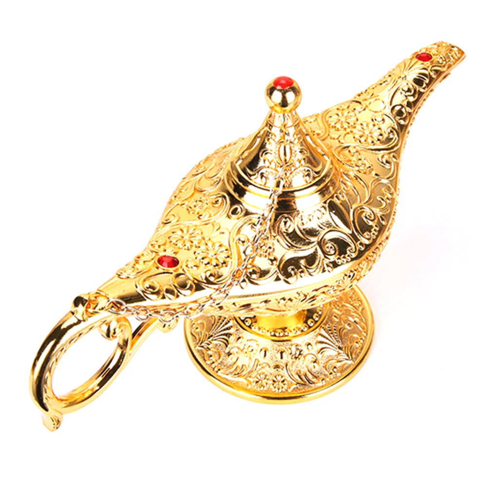 Полые резные Аладдин Металлическая лампа джинна светильник желая чай горшок