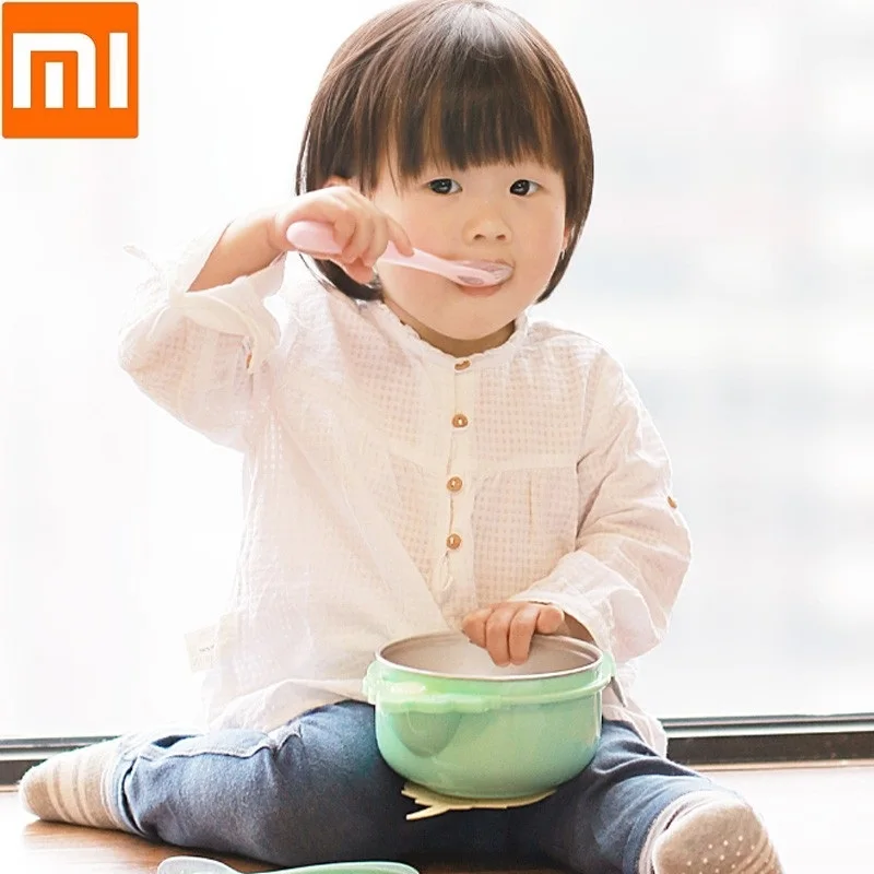 Силиконовая ложка Xiaomi Kola Mama для кормления детей безопасная из силикагеля Мягкая