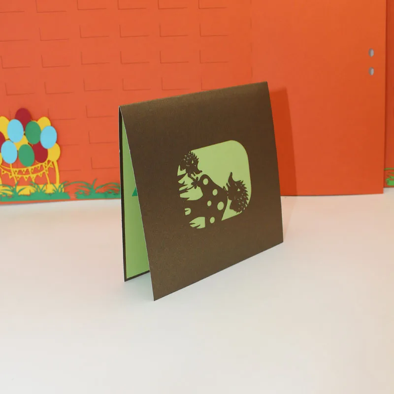 3D Ручная работа мультфильм счастливый Ежик гриб Дом бумажные приглашения на