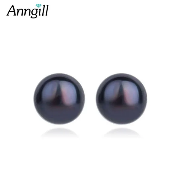 ANNGILL настоящие натуральные пресноводные жемчужные серьги гвоздики для женщин