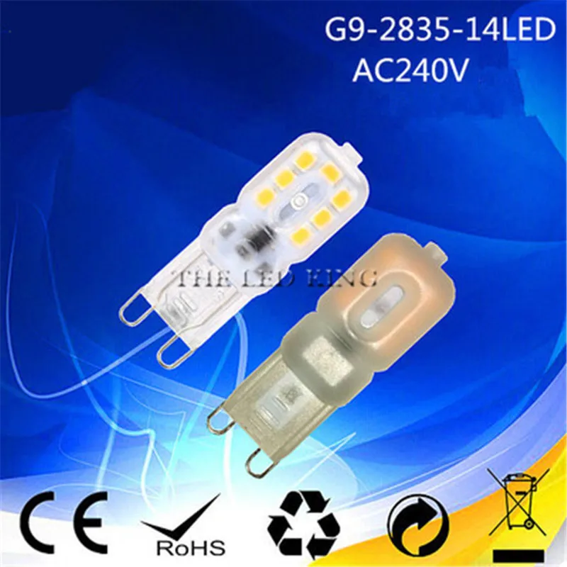 Светодиодная лампа G4 1 шт./лот 3 Вт 12 В переменного тока 360 в 2835SMD светодиодов G9 14D