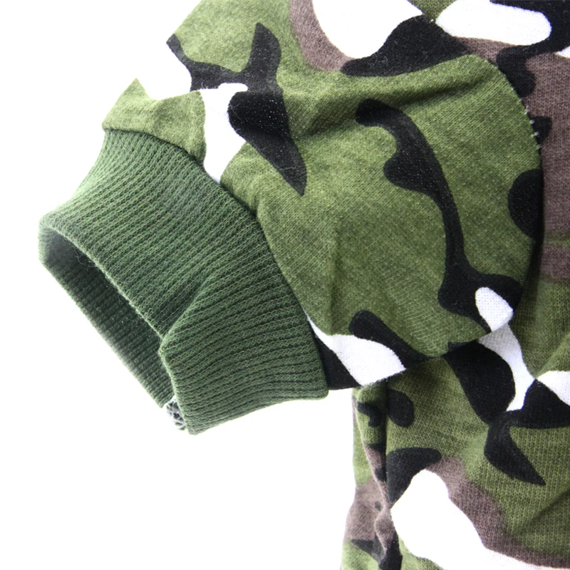 Летняя одежда для собак и кошек камуфляжная рубашка армейского зеленого цвета