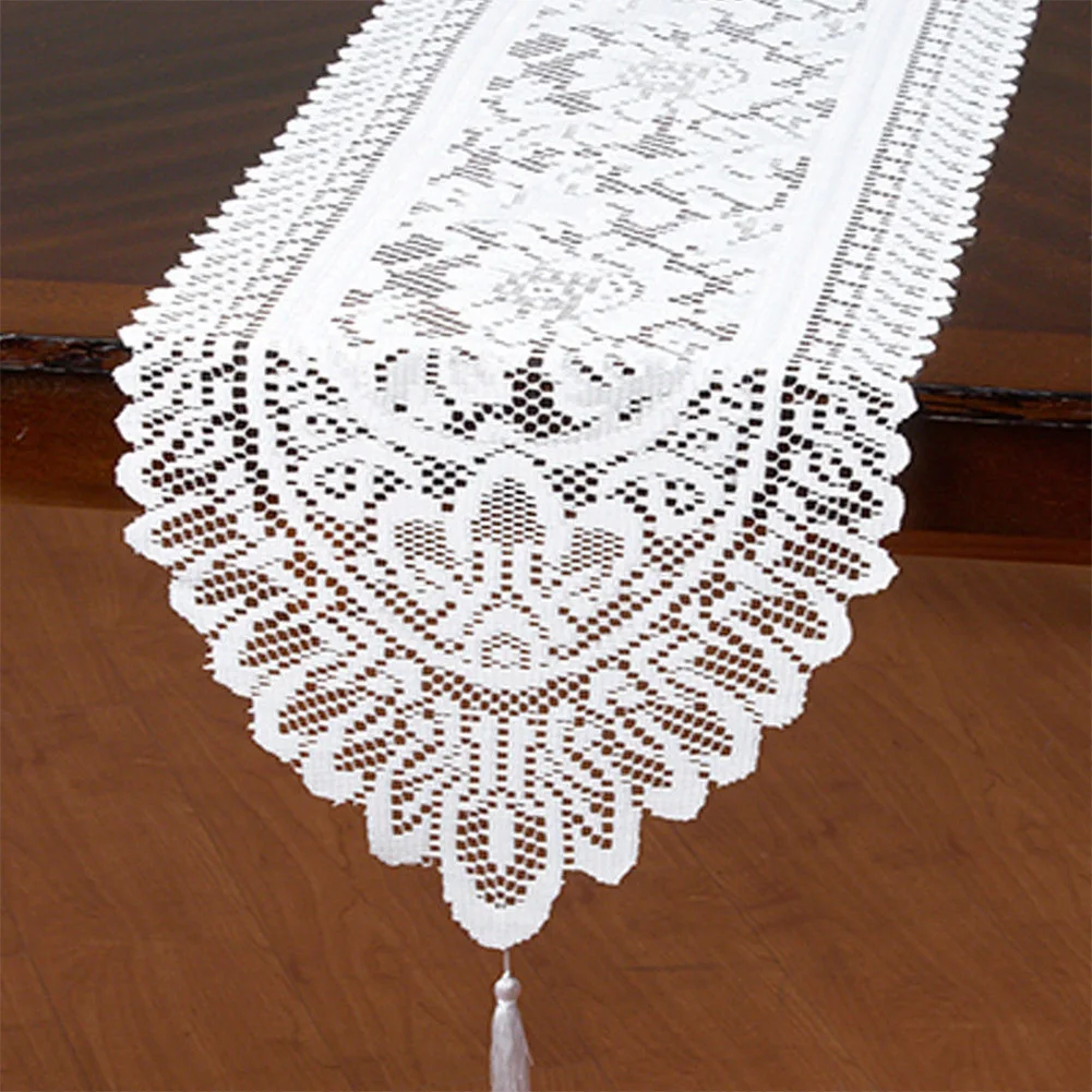 Rustic Vintage Polyester Lace Floral Table Runner Decoration Dinner Home Wedding Crochet Hollow Out Elegant Restaurant Party | Дом и сад