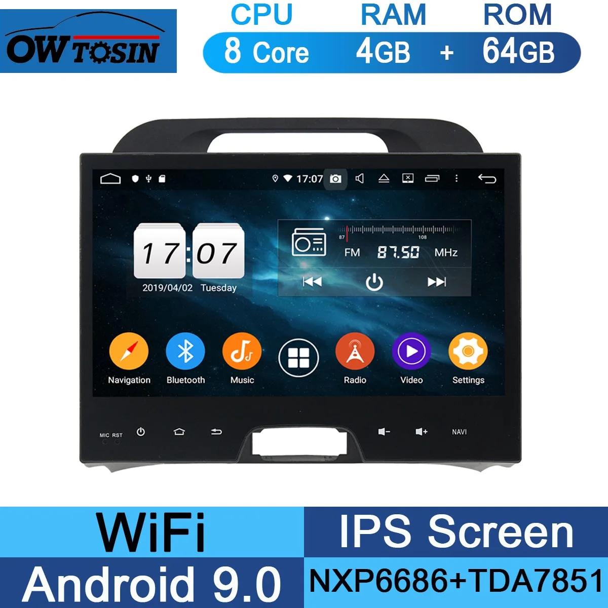 10," ips 8 Core 4G+ 64G Android 9,0 автомобильный dvd-радио GPS для Kia Sportage 2010 2011 2012 2013 DSP CarPlay Parrot BT - Цвет: 64G