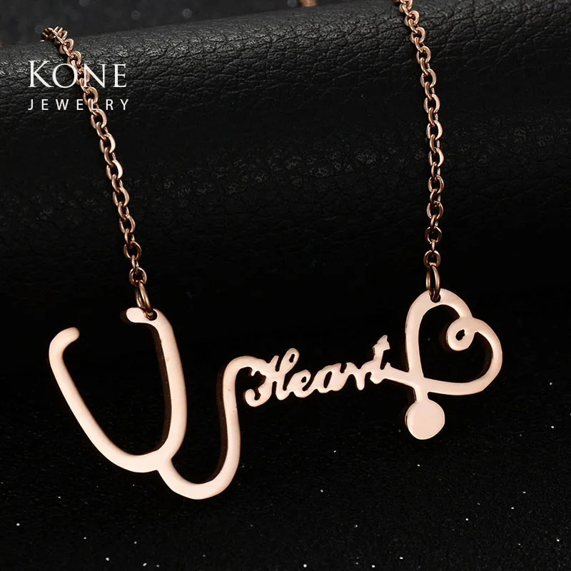 Цепочка Из Нержавеющей Стали Под розовое золото ювелирный стетоскоп|stainless steel chain
