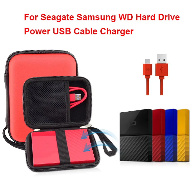 Оригинальный чехол для жесткого диска 2 5 дюйма Защитная сумка Seagate Samsung WD кабель