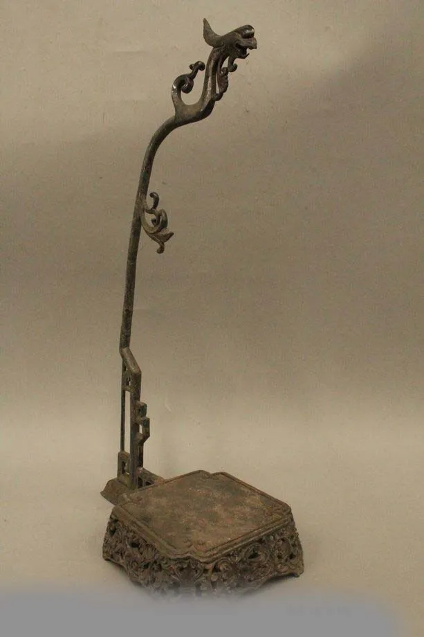 19 &quotКитай Народная Старый Чистая Бронзовый Дракон изучать повесить кисть