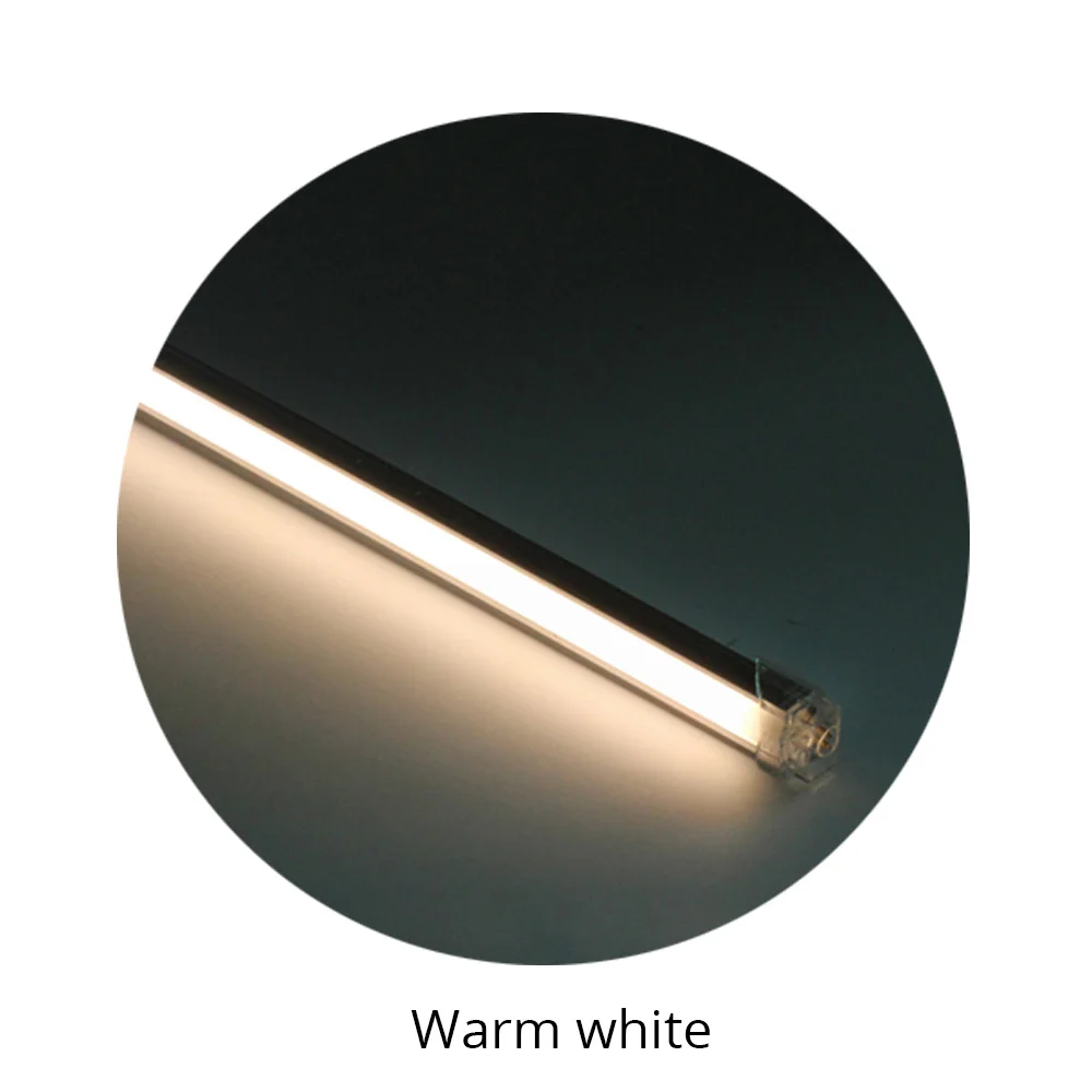 Warm white DC 24V 50 см 2 шт. светодиодный бар светильник для Кухня шкаф светильник сенсорный датчик диммер бесшовные подключение ультра тонкий жесткий Светодиодные ленты лампы - Цвет: Warm white