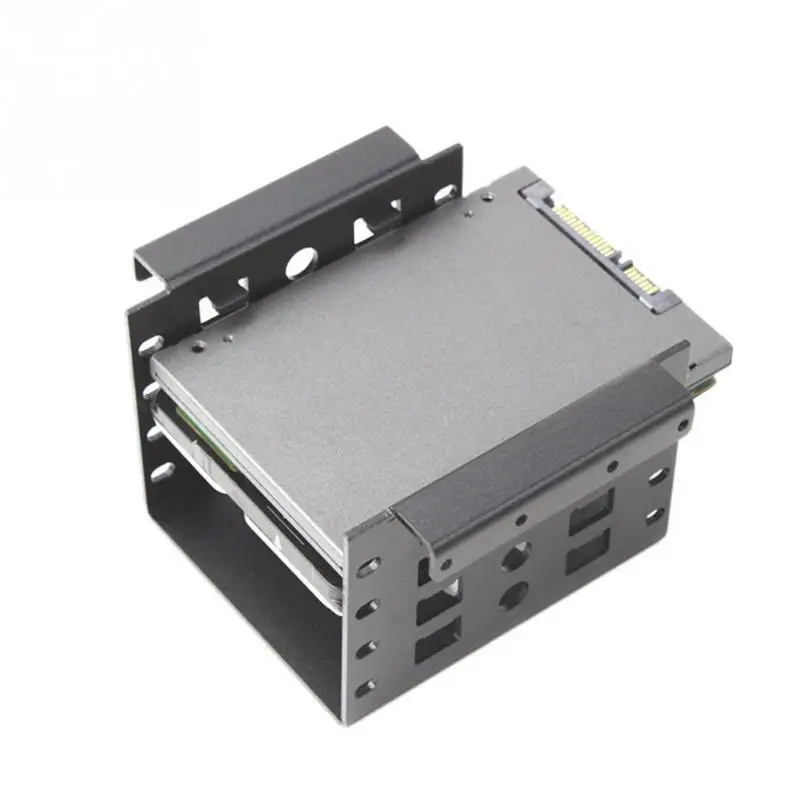 Алюминиевый 4 отсек 2,5 в SATA HDD SSD до 3,5 в кронштейн адаптер, 2,5 в для гибкого жесткого диска монтажный комплект конвертера