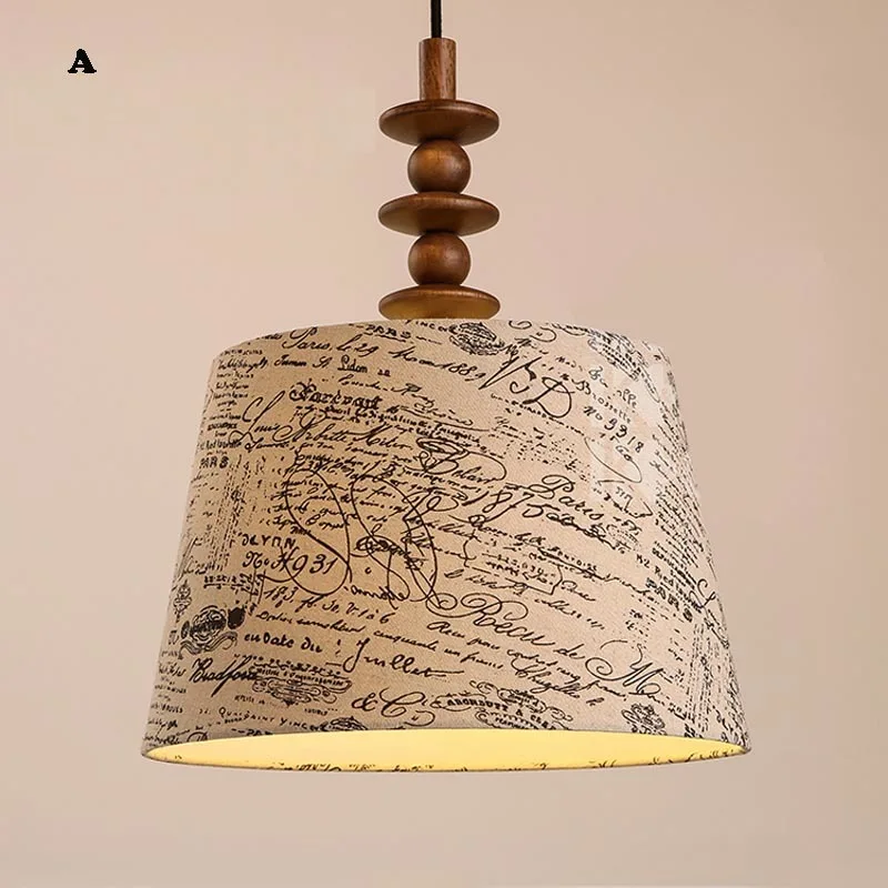 Скандинавская лампа индивидуальная тканевая подвеска барабан современная